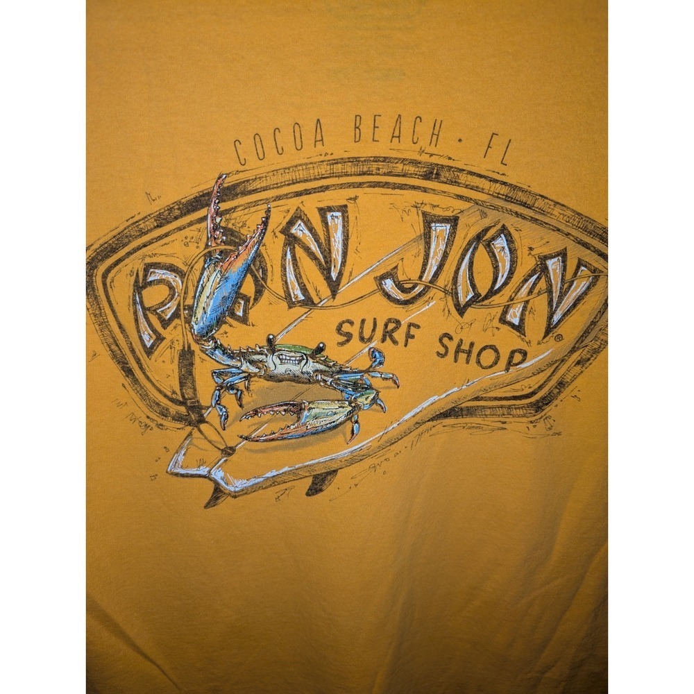 Ron Jon Surf Shop T-Shirt Men's Medium Orange Crab Graphic Cocoa Beach Florida - Picture 3 of 4